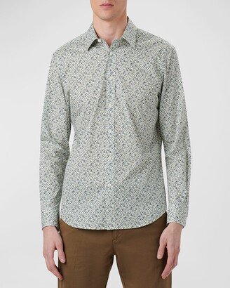 Men's Shaped Floral-Print Sport Shirt