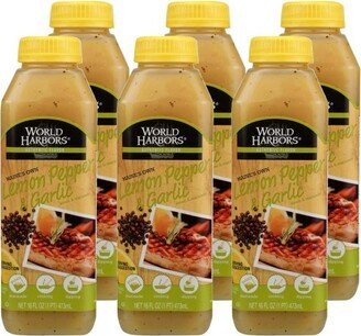 World Harbors World Harbor Lemon Pepper & Garlic Sauce & Marinade - Case of 6/16 oz