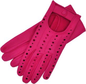 1861 Glove Manufactory Rimini Women's Driving Gloves In Pink Nappa Leather