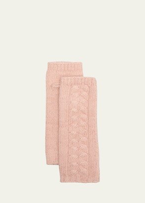 Shimmery Cable Knit Cashmere Gloves-AA