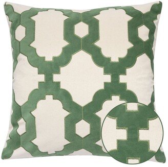 Gabriella Olive Cotton Square Decorative Throw Pillow