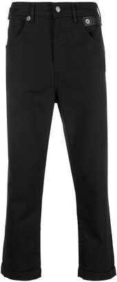 Logo-Patch Cropped Kick-Flare Trousers