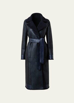 Shearling Reversible Leather Wrap Coat