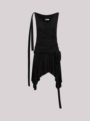 Cowl-neck Asymmetric Dress