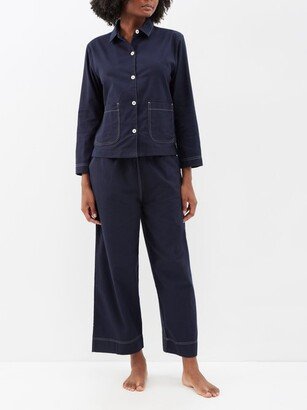 Core Contrast-stitch Brushed-cotton Pyjamas