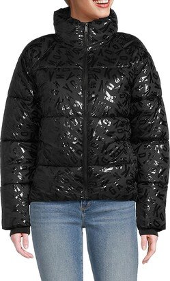 DKNY Women's Boxy Shine Puffer Jacket