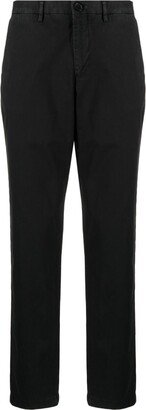 Zebra-Embroidered Twill Straight-Leg Trousers-AA