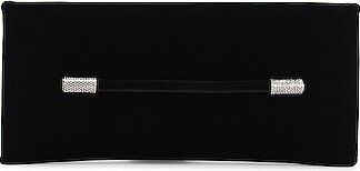 Ava Crystal Velvet Clutch in Black