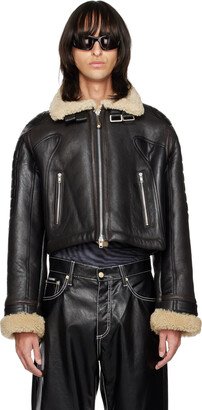 Black Patti Leather & Shearling Jacket