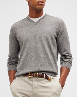 Men's Cashmere V-Neck Sweater-AE