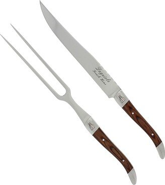 French Home Laguiole Connoisseur 4-Piece Carving Knife and Fork Set