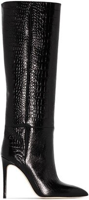 Crocodile-Effect 105mm Knee-High Boots