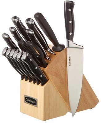 15Pc Black T/R Cutlery Block Set-AB