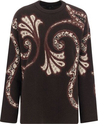 Long-Sleeved Crewneck Jacquard Jumper