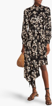 Mikael Aghal Asymmetric floral-print jacquard dress