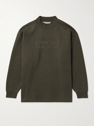 Logo-Appliquéd Cotton-Blend Jersey Mock-Neck Sweatshirt