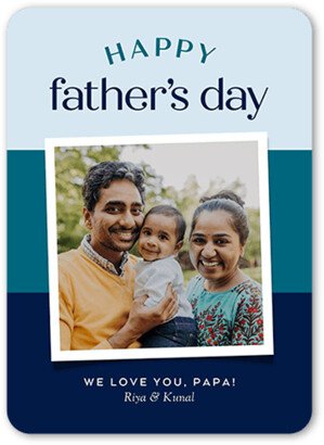 Father's Day Cards: Framed Colors Father's Day Card, Blue, 5X7, Matte, Signature Smooth Cardstock, Rounded