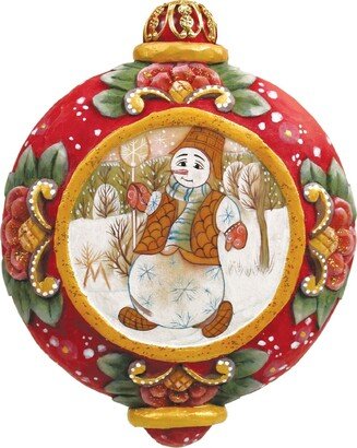 G.DeBrekht Hand Painted Playful Mr. Snowman Figurine