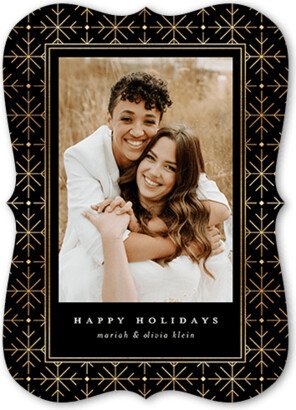 Holiday Cards: Modern Snowflake Holiday Card, Black, 5X7, Holiday, Matte, Signature Smooth Cardstock, Bracket