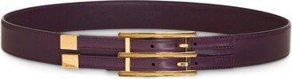 Rectangle-Buckle Leather Belt