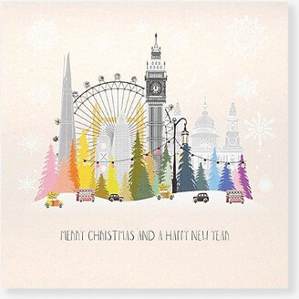 Selfridges Edit Merry Christmas And A Happy New Year Crystal-embellished Christmas Card 16.5cm x 16.5cm-AB