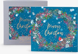 Selfridges Edit Merry Christmas Wreath Christmas Cards Pack of Eight