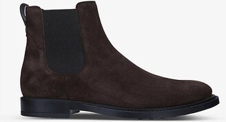 Mens Dark Brown Stivaletto Suede Chelsea Boots