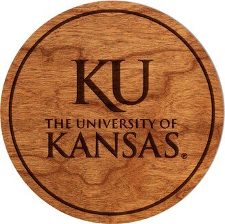 Kansas Jayhawk Coaster - Crafted From Cherry Or Maple Wood The University Of | Ku