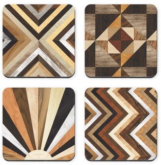 Coasters: Geometric Wood Coaster, Multicolor