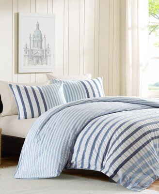 Closeout! Sutton Subtle Stripe 3-Pc. Duvet Cover Set, Full/Queen