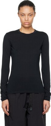 Black Saddle Shoulder Long Sleeve T-Shirt