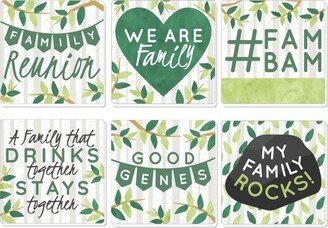 Big Dot Of Happiness Family Tree Reunion - Family Gathering Party Decor - Drink Coasters - Set of 6