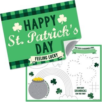 Big Dot Of Happiness St. Patrick's Day - Paper Coloring Sheets - Activity Placemats - Set of 16