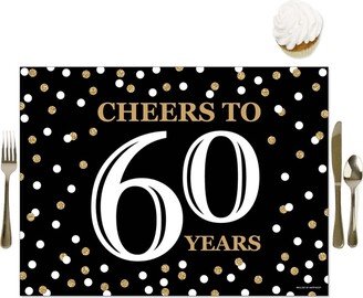 Big Dot Of Happiness Adult 60th Birthday - Gold - Party Table Decorations - Birthday Placemats 16 Ct