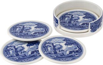 Blue Italian 5 Pc Ceramic Coaster Set