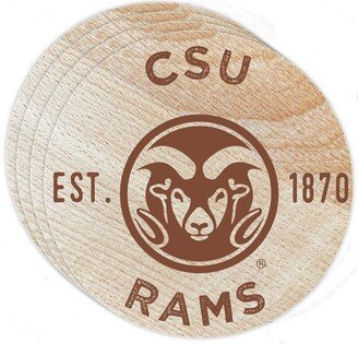 Colorado State Rams Wood Coaster Engraved 4-Pack