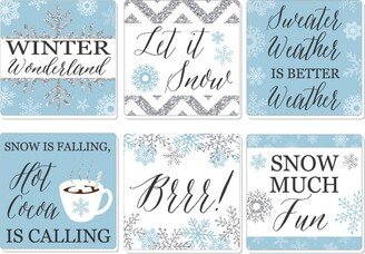 Big Dot of Happiness Winter Wonderland - Snowflake Holiday Party and Winter Wedding Decorations - Drink Coasters - Set of 6