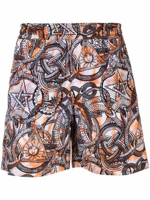 Graphic-Print Swim Shorts-AU