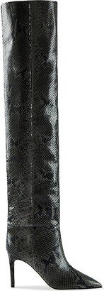 85MM Snake-Embossed Leather Over-The-Knee Boots