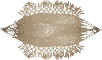 Northlight 78 x 31 Brown Macrame Hammock with Patterned Tassels - 78 x 31