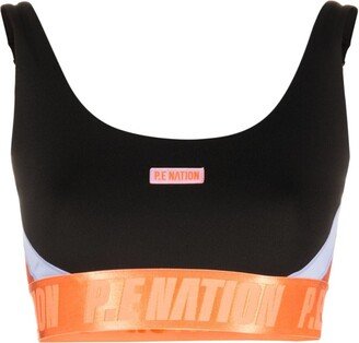 Logo-Print Sports Bra-AU