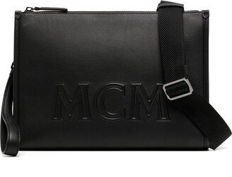 Aren embossed-logo crossbody pouch