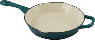 Artisan 8in Round Enameled Cast Iron Skillet in Teal Ombre