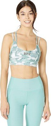 Quartz Print Strappy Sports Bra (Slate Green) Women's Lingerie