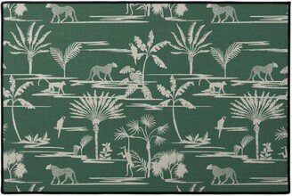 Door Mats: Jungle Thrive - Green Door Mat, Green