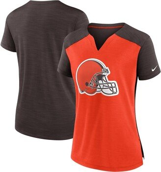 Women's Orange, Brown Cleveland Browns Impact Exceed Performance Notch Neck T-shirt - Orange, Brown