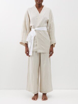 01 Belted Linen Robe Set