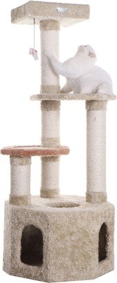 Soft Heavy-Carpet Real Wood Cat Furniture With Condo