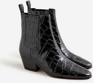 Piper ankle boots in Italian croc-embossed leather