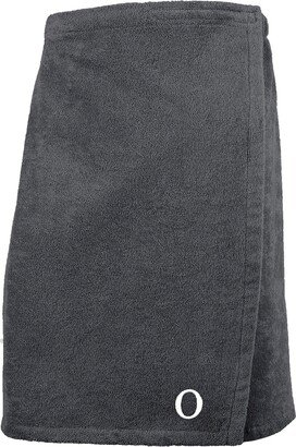 Linum Home 100% Turkish Cotton Terry Personalized Men's Bath Wrap - Dark Grey - O